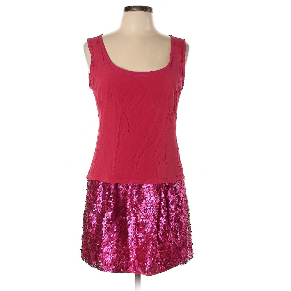 Nanette Lepore Pink Silk Sequin Hem Dress Vintage Y2K Fairycore Whimsygoth Sz 10